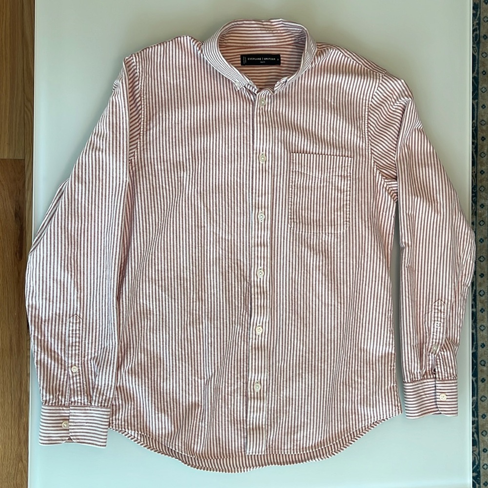 Everlane Uniform Red Stripe Button Down Size M slim fit